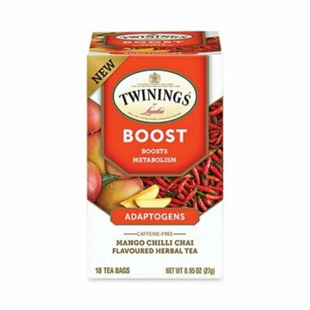 TWININGS NORTH AMERICA Boost Mango Chili Chai Herbal Tea Bags, 0.95 oz, 18PK TNA54440